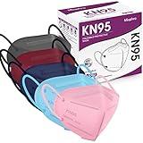 Miuphro Multiple Colour KN95 Face Mask 50 Pcs, 5 Layers Safety KN95 Masks, Disposable Masks Respirator for Outdoor(Pink,Blue,Red,Purlpe,Grey)