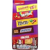 M&M'S Peanut, SNICKERS, STARBURST & SKITTLES Fun Size Individually Wrapped Halloween Candy Variety Pack, 19.44 oz Bulk Candy Bag