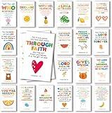 60 Mini Scripture Prayer Cards with Assorted Bible Verses for Children’s Bible Studies Encouragement Cards for Kids Child Students Inspirational Religious Christian Gifts for Family Children - DH16