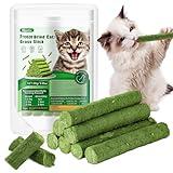 Hkpetie 30g Cat Grass Sticks, Delicious Cat Grass Teething Stick Edible Cats Chew Toy Cat Treats Snack for Teeth Cleaning and Hairball Removal