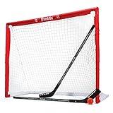 Franklin Sports NHL Youth Street Hockey Set - (2) Kids Junior Hockey Sticks, PVC Goal + Roller Hockey Ball Included - Indoor + Outdoor Net - 46", Red