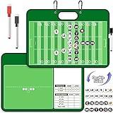 Torlam Magnetic Football Coach Board Dry Erase Football Clipboard for Coach, Whiteboard Clipboard Football Coaching Accessories Training Gear Equipment Kit with 24 Magnets