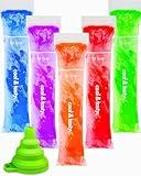 ANSMIO 150 Disposable Popsicle Mold Bags with Zip Seals, 8x2" Freezer Tubes for DIY Ice Pops, Yogurt, Juice & Fruit Smoothies - Includes Funnel, BPA-Free, Ice Pop Molds