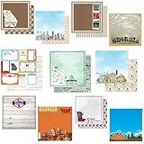 Custom Bundle - 11 Georgia Atlanta Savannah Travel Vacation Themed 12" x 12" Scrapbook Papers - Various Brands