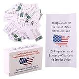 US Citizenship Flash Cards 2025, Naturalization Study Guide English Spanish Test Flashcards Bilingual Booklet Combo Set with 100pcs US Civics Questions & Answers Ideal Gifts