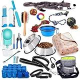 Lobeve Puppy Supplies Starter Kit - 39-Piece Set of Puppy Essentials and Dog Stuff. Includes Dog Leash, Toys, Bowl, Brushes, Water Bottles,and More. Perfect Welcome Home Gift for Your New Puppies