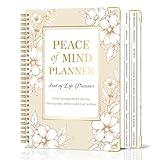 Peace of Mind Planner, Spiral End of Life Planner with Tabs for Senior, Guided Estate Planning Organizer for Final Arrangements & Important Affairs, 7.9"x10.4", Flower