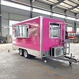 BELYOO Food Truck Trailer, Mobile Food Trailers for Sale Hot Dog Cart for Commercial Use, Customized Bar Truck with Kitchen Equipment, Coffee Cart(13 * 6.9 * 7.7FT)