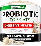 StrellaLab Cat Probiotic Powder - Probiotics for Cats with Diarrhea - Easy to Mix Powder - Cat Probiotics for Indoor Cats, Health Supplies Food Supplement, Pet Probiotics, Digestive Support (4 oz)