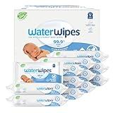 WaterWipes Plastic-Free Original Baby Wipes, 99.9% Water Based Wipes, Unscented & Hypoallergenic for Sensitive Skin, 60 Count (Pack of 12), Packaging May Vary