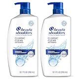 Head & Shoulders Classic Clean Dandruff Shampoo Twin Pack, Anti-Dandruff Daily Use, Paraben-Free, Color-Safe, 32.1 Fl Oz Each (Set of 2)