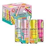 AriZona Santa Fe Sparkling Water with Real Fruit Juice, 11 fl oz Can, 4 Flavor Variety Pack - Lemon Citrus, Raspberry Lime, Pink Grapefruit, Orange Mango - NO Added Sugar (Pack of 12)
