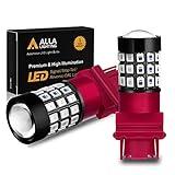 Alla Lighting Newly Upgraded 3156 3157 Red LED Bulbs, Brake Stop Tail, Turn Signal Lights for Cars, Trucks, Motor, Super Bright 3056 3057 4157 3047 LL 4057 3457-K-X 12V SMD LED Lamps