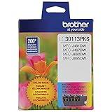 Brother Genuine LC30113PKS 3-Pack Standard Yield Color Ink Cartridges, Page Yield Up to 200 Pages/Cartridge Includes Cyan, Magenta and Yellow, LC3011