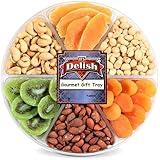 Gourmet Salted Nuts & Dried Fruit Assortment Gift Tray 6-Pt by It's Delish – Gift Box for Christmas, New Year Events, Fathers Mothers Day, Valentines, Family Parties, Birthday, Anniversary