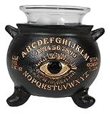 Ebros Gift Wicca Occult Paranormal Witchcraft Black Magic Spirit Board Ouija Evil All Seeing Eye Cauldron Decorative Votive Tea Light Candle Holder Wiccan Accent Figurine