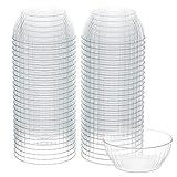 R-Kay 6 Oz Clear Plastic Small Bowls - 50 Pack Disposable Heavy Duty Dessert Bowls With Ice Cream and Salsa (6 OZ, 50 Count)