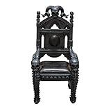 Pacific Giftware Skull Gothic Throne Chair Exclusive Collector Piece with Premium Faux Leather and Detailed Skeleton Resin Carvings Majestic Medieval Decor King Chair Gothic Furniture Decor 51" Tall