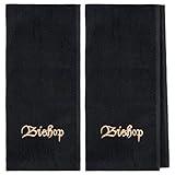 Buryeah 2 Pcs Pastor Towels for Men Pastor Hand Towel Clergy Hand Towels Man of God Towel Embroidered Hand Towels for Pastor Father's Gift(Bishop,Black)