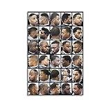 African American Latest Men's Fashion Hairstyle Poster Barber Shop Hairstyle Poster Hair Salon Poste Canvas Wall Art Prints for Wall Decor Room Decor Bedroom Decor Gifts 08x12inch(20x30cm) Unframe-s