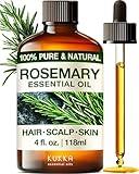 Kukka Rosemary Oil for Hair - 100% Natural Rosemary Hair Oil - Rosemary Essential Oils for Skin, Diffuser & Aromatherapy - Soap Making & DIY (4 Fl Oz).