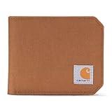 Carhartt Men's Bifold and Passcase, Durable Billfold Wallets, Available in Leather and Canvas Styles, Nylon Duck Brown, One Size