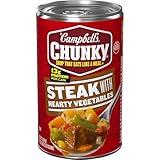 Campbell’s Chunky Soup, Sirloin Steak With Hearty Vegetables Soup, 18.8 Oz Can