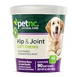 Petnc Natural Care Hip & Joint Health Supplement for Dogs (90 Chews), Glucosamine Chondroitin MSM Dog Chews with Hyaluronic Acid, Liver Flavored Bone & Joint Support Supplement, For All Breeds