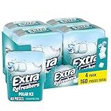 EXTRA Gum Refreshers Polar Ice Bulk Chewing Gum - Sugar-Free, 40 Piece Realable Bottle Pack of 4