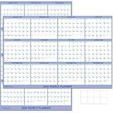 24" x 36" 2026 Wall Calendar, Folded Wet & Dry Erase Wall Calendar 12 Month, Yearly Laminated Wall Calendars, Reversible Annual Planner, Horizontal/Vertical, with Julian Dates