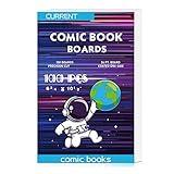 YSCare 100 Comic Book Boards, Current Size Comic Book Boards, Acid-Free Backing Board,Thick and Durable Books Board for Regular Comics Archival (White)
