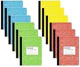 Oxford Composition Notebooks - Composition Notebook Wide Ruled Paper - 9-3/4" x 7-1/2" - Assorted Marble Covers - 100 Sheets - Pack of 12