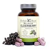 Herbal Roots Black Elderberry Capsules | Max Strength 4,300mg | Made with Organic Sambucus | Vegan and Pure