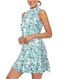 Polo Dresses for Women,Cucuchy Ladies Golf Apparel Zipper-Up Tennis Dress Summer Flowy Short Clothing Exercise Work Out Clothes Tie Dye Green Large