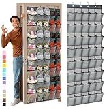 Windyun 40 Over the Door Shoe Organizer Large Mesh Pocket Hanging Shoe Rack for Closet Gray Nonslip Behind Door Storage Holder Back to School Organizer for Dorm Room College Classroom Storage