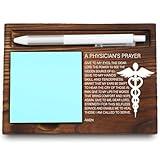 VYNWPDFLI Wooden Sticky Note Holder for Physicians, A Physician's Prayer Gift, Inspirational Office Desk Organizer, 16.5 x 12 x 1.5 cm,LQQ18