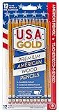 Write Dudes USA Gold Premium Cedar No. 2 Pre-Sharpened Pencils 12-Count (DDR56)