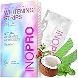 InoPro Teeth Whitening Strips 14 Treatments Kit - Teeth Whitener, Peroxide Free, Enamel Safe Green White Strips, Deep Stains Removal - Instant Teeth Whitening Without The Harm (28 Strips)