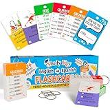 Study Key 500+ English-Spanish Flash Cards for Adults & Kids Ages 15+ – Covering Verb Conjugation, Nouns, Adjectives & Phrases to Learn Spanish for Adult Beginners