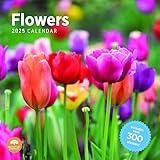 2025 Flowers Monthly Wall Calendar by Bright Day, Includes Over 300 Stickers, 12 x 12 Inch