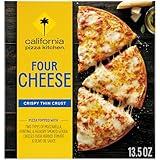 California Pizza Kitchen Four Cheese Frozen Pizza, Crispy Thin Crust Pizza 13.5 Oz 100% Real Cheese Pizza, No artificial Flavors, Mozzarella Cheese and Olive Oil Sauce Frozen Meals