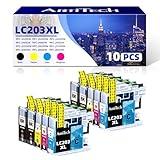 ARTITECH LC203 XL Ink Cartridges Compatible for Brother LC203XL LC201 LC201XL use with MFC-J480DW MFC-J880DW MFC-J4420DW MFC-J680DW MFC-J885DW (4 Black, 2 Cyan, 2 Magenta, 2 Yellow, 10 Pack)