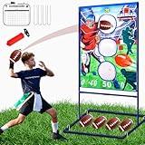 Punieayi Football Toss Game with 4 Inflatable Balls, Football Throwing Target Games for Boys 8-12, Sports and Outdoors Toys for Kids Ages 3+