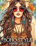 Boho Style Hippie Girls - Fashion Coloring Book for Adults: Beautiful Models Wearing Bohemian Chic Clothing & Flowers (Fashion Coloring for Teens & Adults)