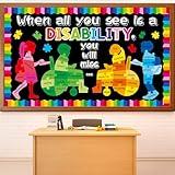 Lonfliness Disability Month Classroom Decoration Disability Autism Awareness Bulletin Board Colorful Puzzle Paper Cutouts Motivational Wall Decor for Mental Health Education Back to School Supplies