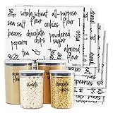 Talented Kitchen 157 Pantry Labels for Food Containers - Preprinted Black Script Kitchen Food Organization Labels for Storage Canisters and Jars (Water Resistant)