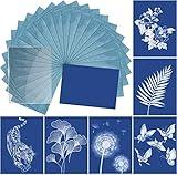 Sun Print Paper Kit Cyanotype Paper, 24 Sheets Cyanotype Papers with 1 Sheet Acrylic Panel, High Sensitive Nature Sun/Solar Activated Sun Printing Art Paper for Arts Crafts DIY Project