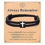 Jixugaud Easter Basket Stuffers Essentials for Teens Kids Teen Boy Gifts Cross Bracelet Men Christian Baptism Confirmation First Communion Birthday Gift for Teenage Boys 8 12 14 16 18 13 15 Year Old