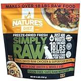 Nature's Diet Simply Raw® Freeze-Dried Raw Whole Food Meal - Makes 18 Lbs Fresh Raw Food With Muscle, Organ, Bone Broth, Whole Egg, Superfoods, Fish Oil Omega 3, 6, 9, Probiotics, Prebiotics (Chicken)