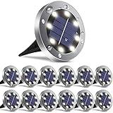 OULONGER Solar Lights Outdoor,12 Pack Solar Lights Outdoor Waterproof,Solar Garden Lights Landscape Lighting for Outside Patio Pathway Yard Lawn Driveway Deck Step Walkway(White Light)